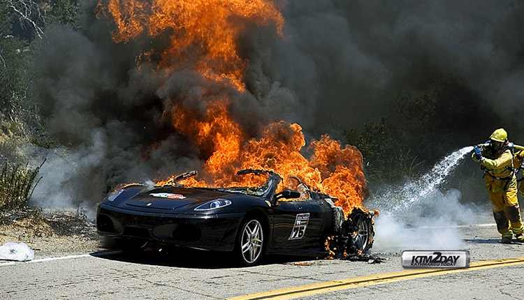 Electric Car on Fire